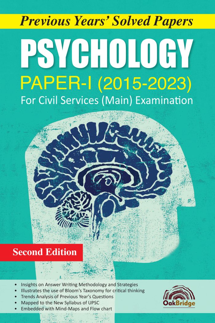 Previous Years' Solved Papers - Psychology Paper 1 — book cover, by OakBridge