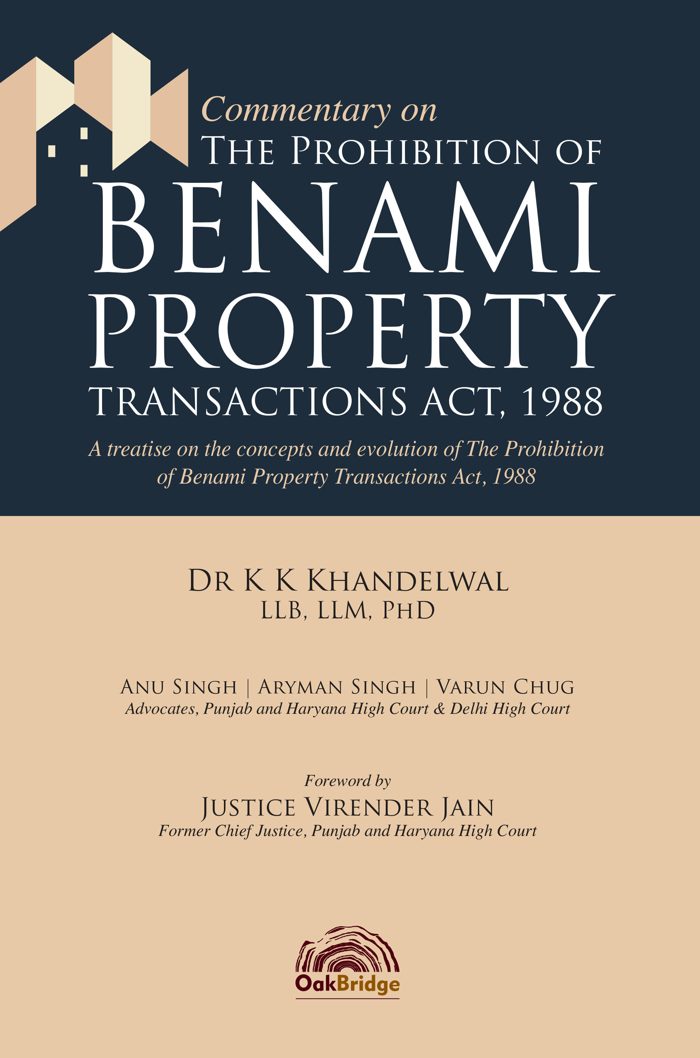 Commentary on The Prohibition of Benami Property Transactions Act, 1988 — book cover, by Dr K K Khandelwal & IAS (R)